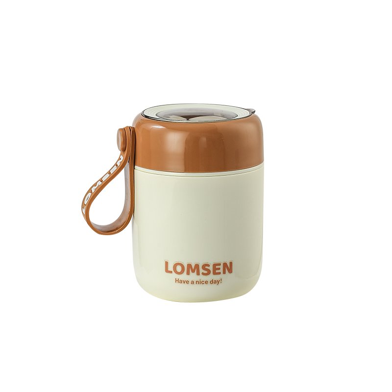 Portable 15.5oz hot food thermos vacuum soup container breakfast cup 304 stainless steel food jar with spoon insulated bag