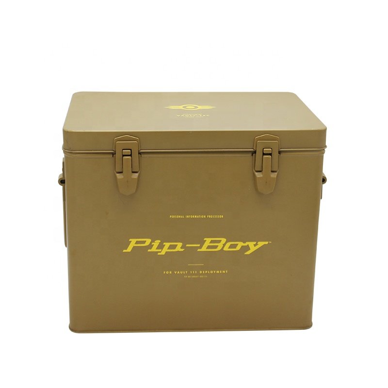 Wholesale Rectangular Large Food Tin Container Metal Storage Box With Handle