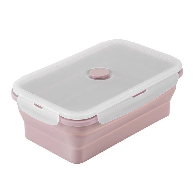 Wholesale custom Bpa free silicone lunch box set folding collapsible food storage container with lid