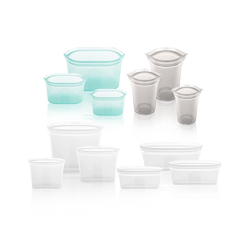 Factory Outlet Kid Snack Cup Containers Silicone Meal Prep Container Cups Reusable Food Storage Bags Set