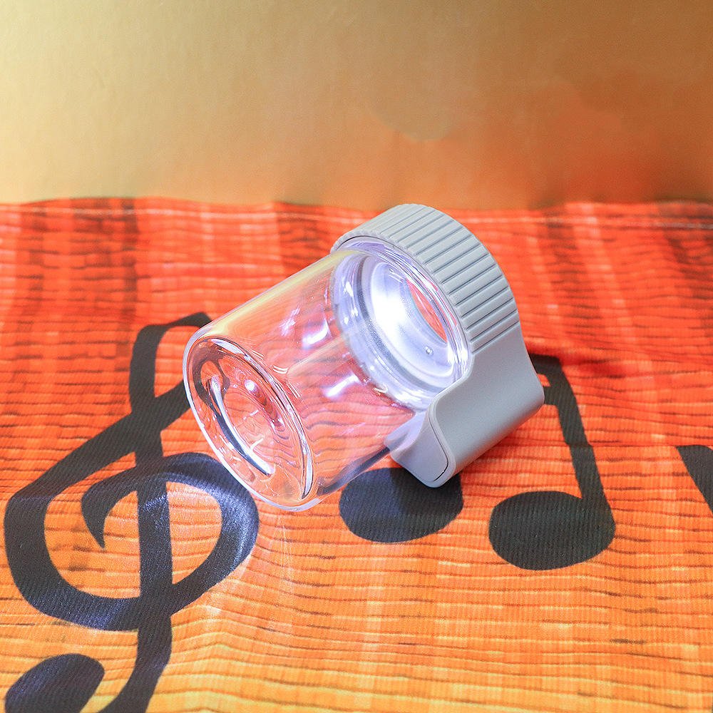 2024 WN High quality light up Air Tight Storage custom logo Led Transparent Magnifying Glass cooki Jar Herb Stash Container MAG Jar