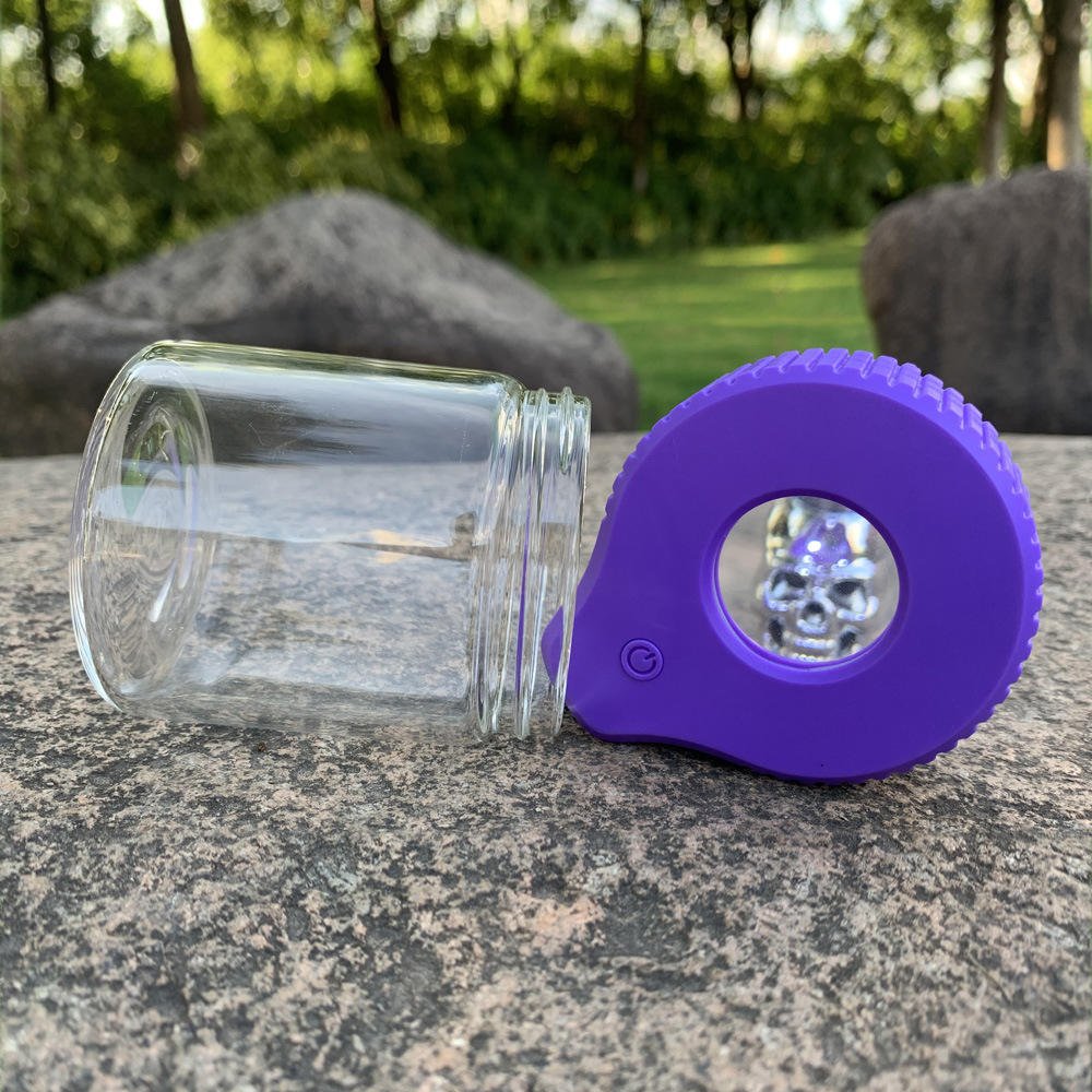 2024 WN High quality light up Air Tight Storage custom logo Led Transparent Magnifying Glass cooki Jar Herb Stash Container MAG Jar