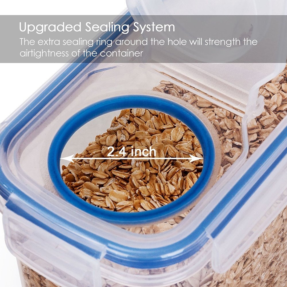 4L Rice Cereal Container Dispenser BPA Free Plastic Airtight Dry Food Storage Keeper Container