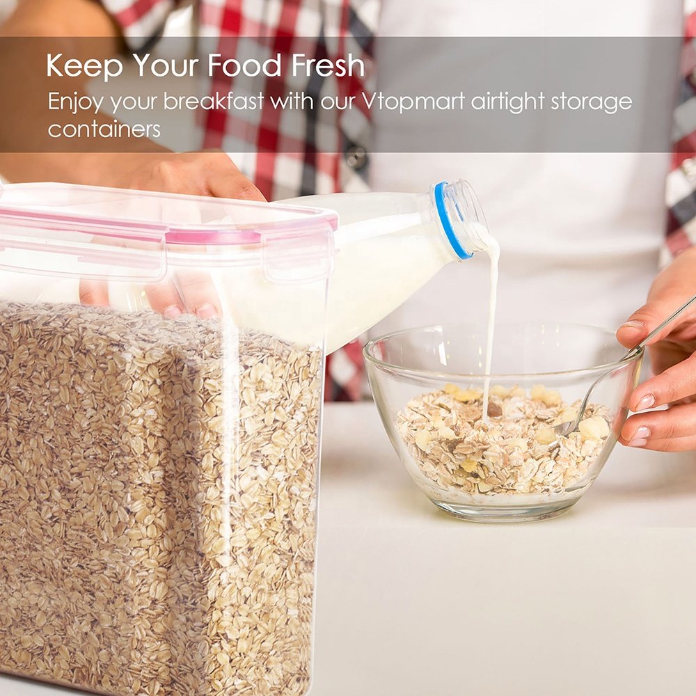 4L Rice Cereal Container Dispenser BPA Free Plastic Airtight Dry Food Storage Keeper Container