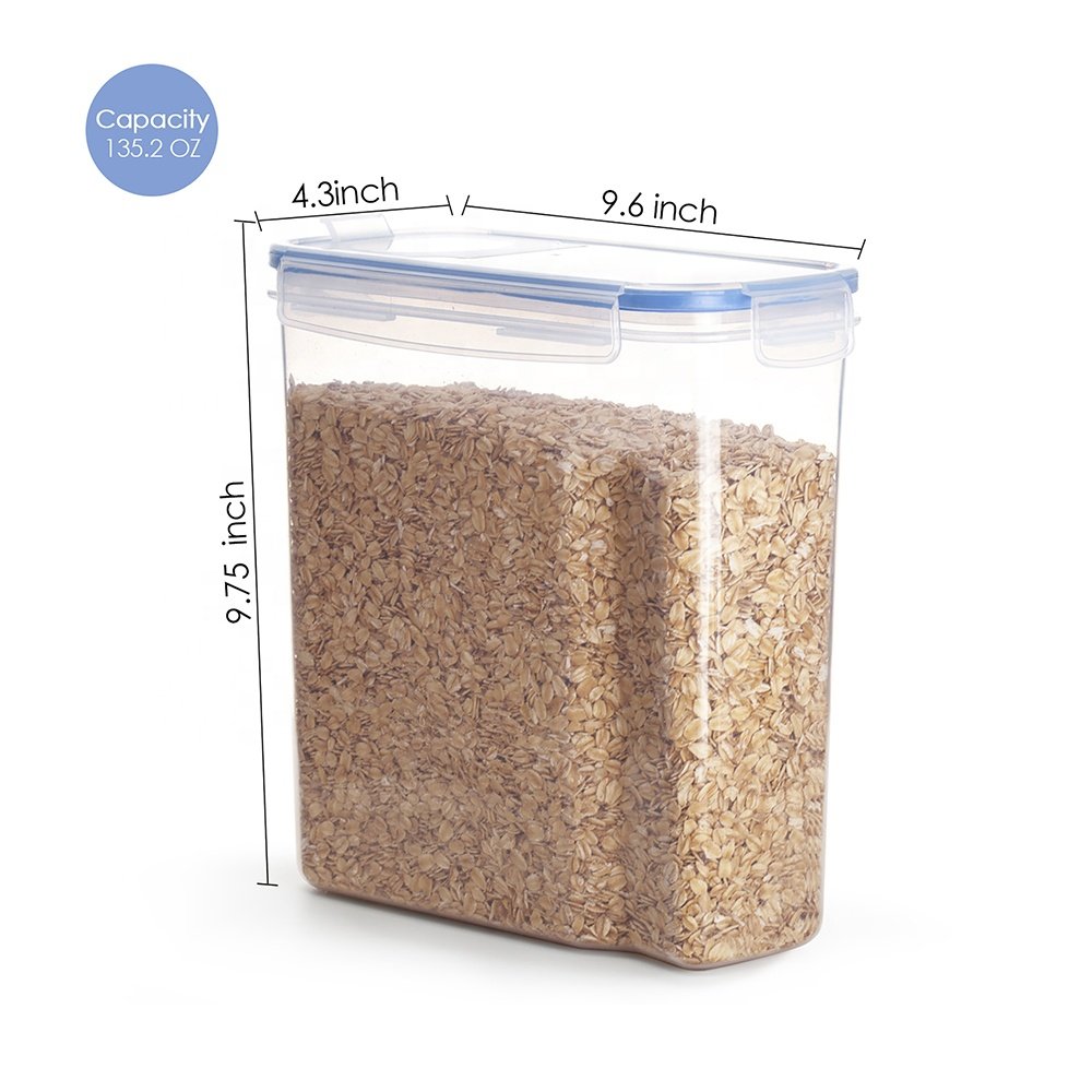 4L Rice Cereal Container Dispenser BPA Free Plastic Airtight Dry Food Storage Keeper Container
