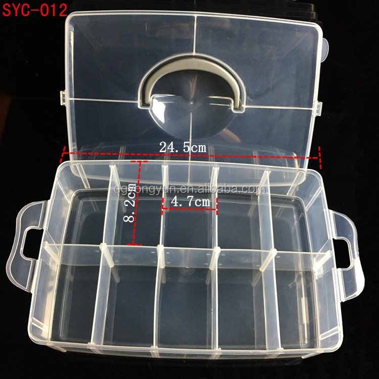 Split Grid Home Clear Plastic Storage Box Container Jewelry Bead Organizer Medicine Case Cosmetics Box