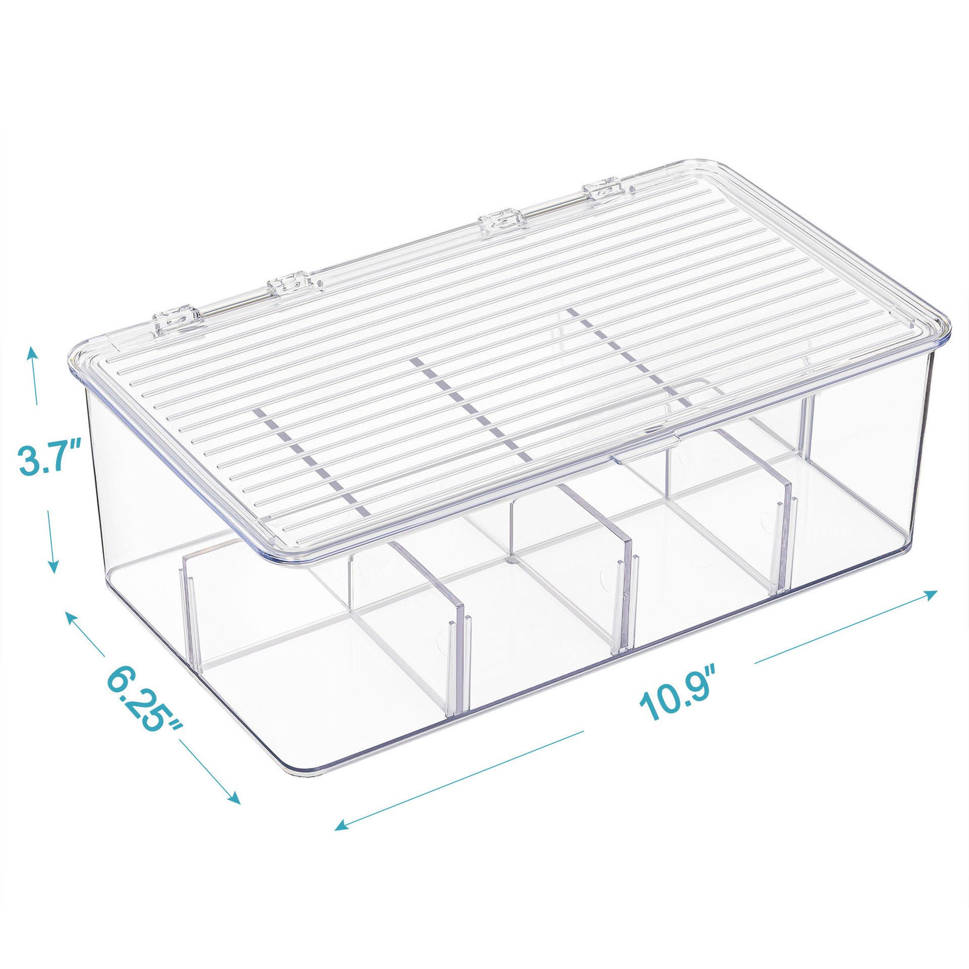 Choice Fun transparent PET Tea Bag Storage Organizer Tea Organizer Clear Storage Bins kitchen storage box With Lid