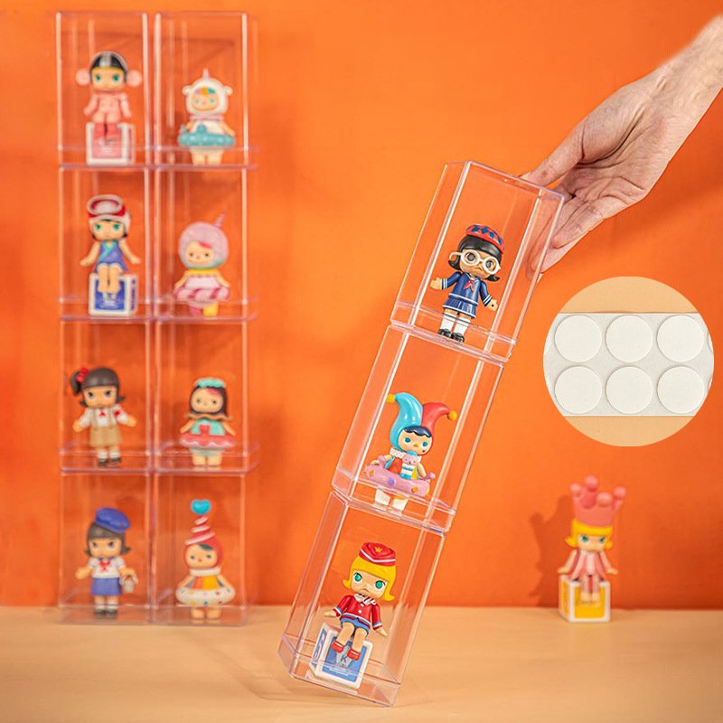 Simple Small Size Storage Box Transparent Dust Proof Action Figure Toy Display Box Organizer Boxes