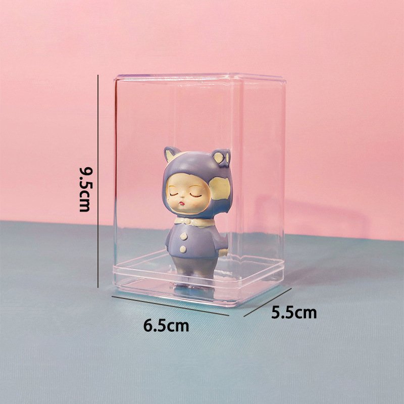 Simple Small Size Storage Box Transparent Dust Proof Action Figure Toy Display Box Organizer Boxes