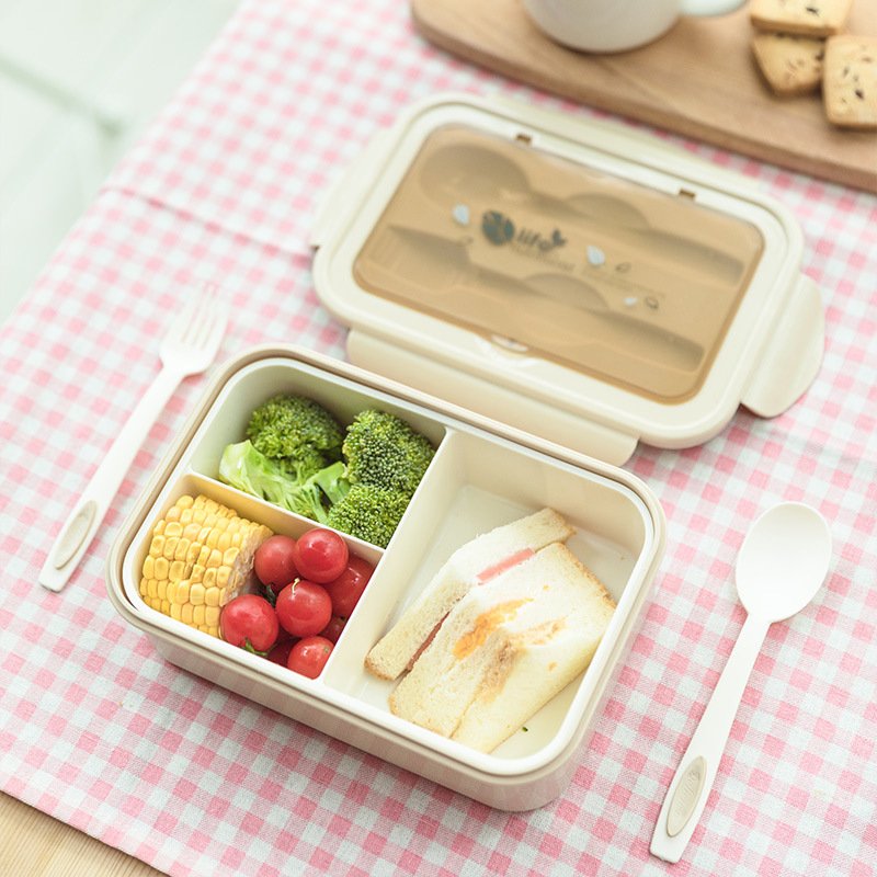 Bento Boxes With Spoon And Fork For Adults Children Food Grade Pp Plastic Durable Bento Lunch Box For Kids