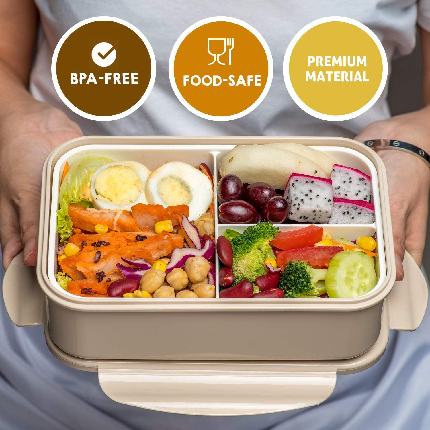 Bento Boxes With Spoon And Fork For Adults Children Food Grade Pp Plastic Durable Bento Lunch Box For Kids