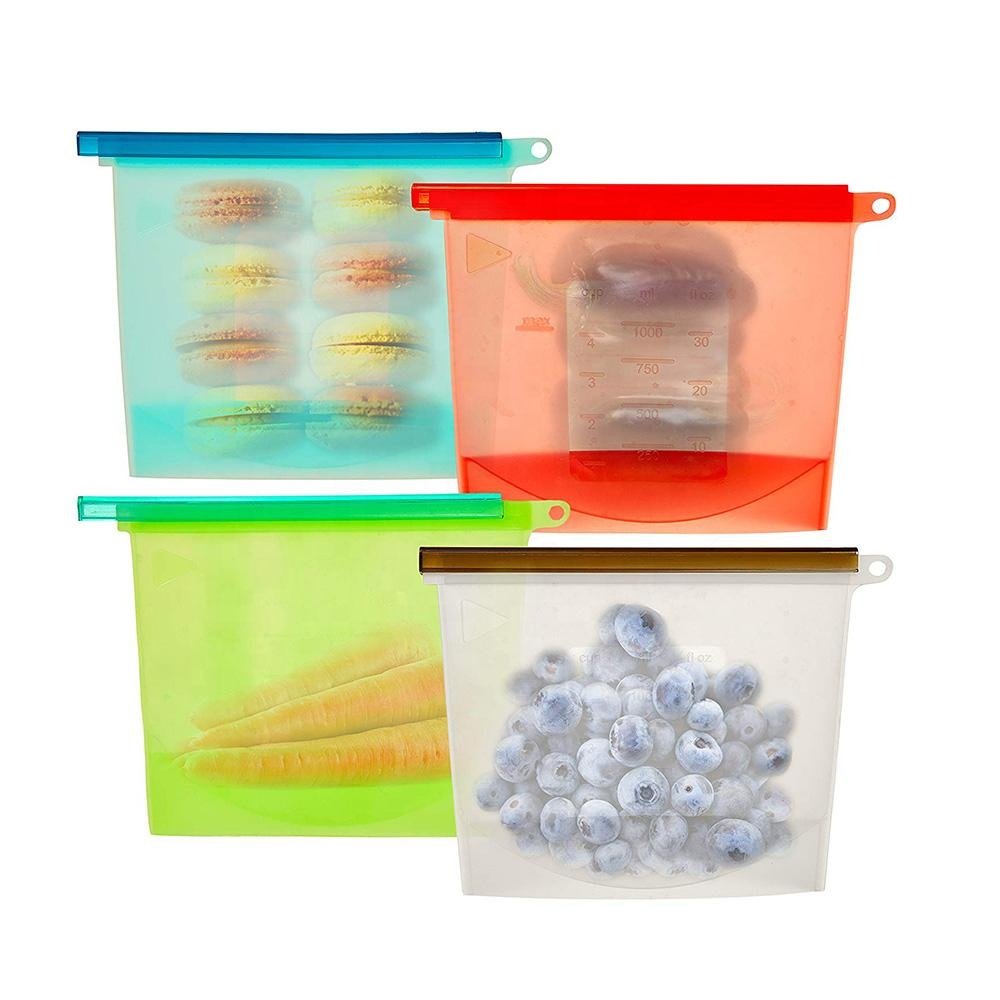 OEM Custom Top Sell Reusable BPA Free Non-toxic No-odor Eco-friendly Silicone Food Storage Bag