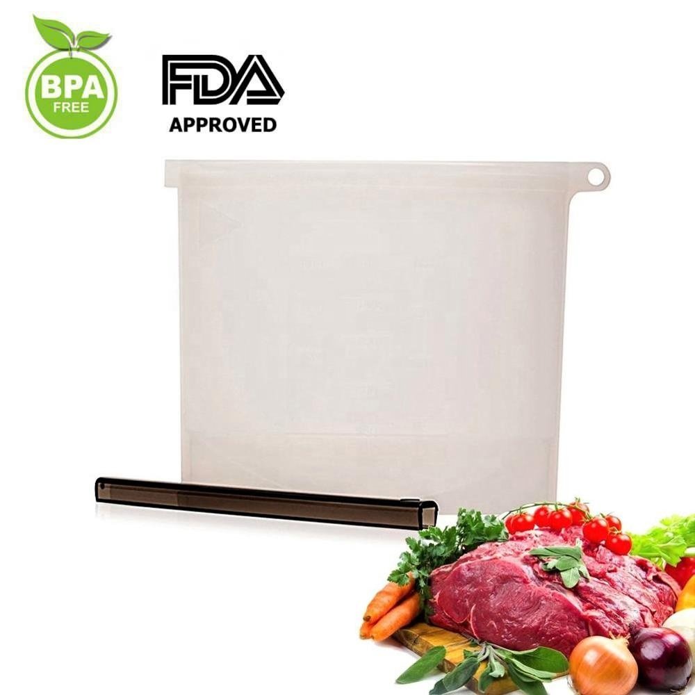 OEM Custom Top Sell Reusable BPA Free Non-toxic No-odor Eco-friendly Silicone Food Storage Bag