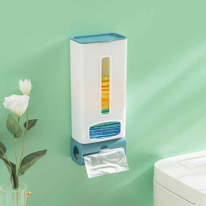 Biumart Garbage Bag Organiser Wall Mounted Plastic Rectangular Long And Short Roll Trash Bag Boxes