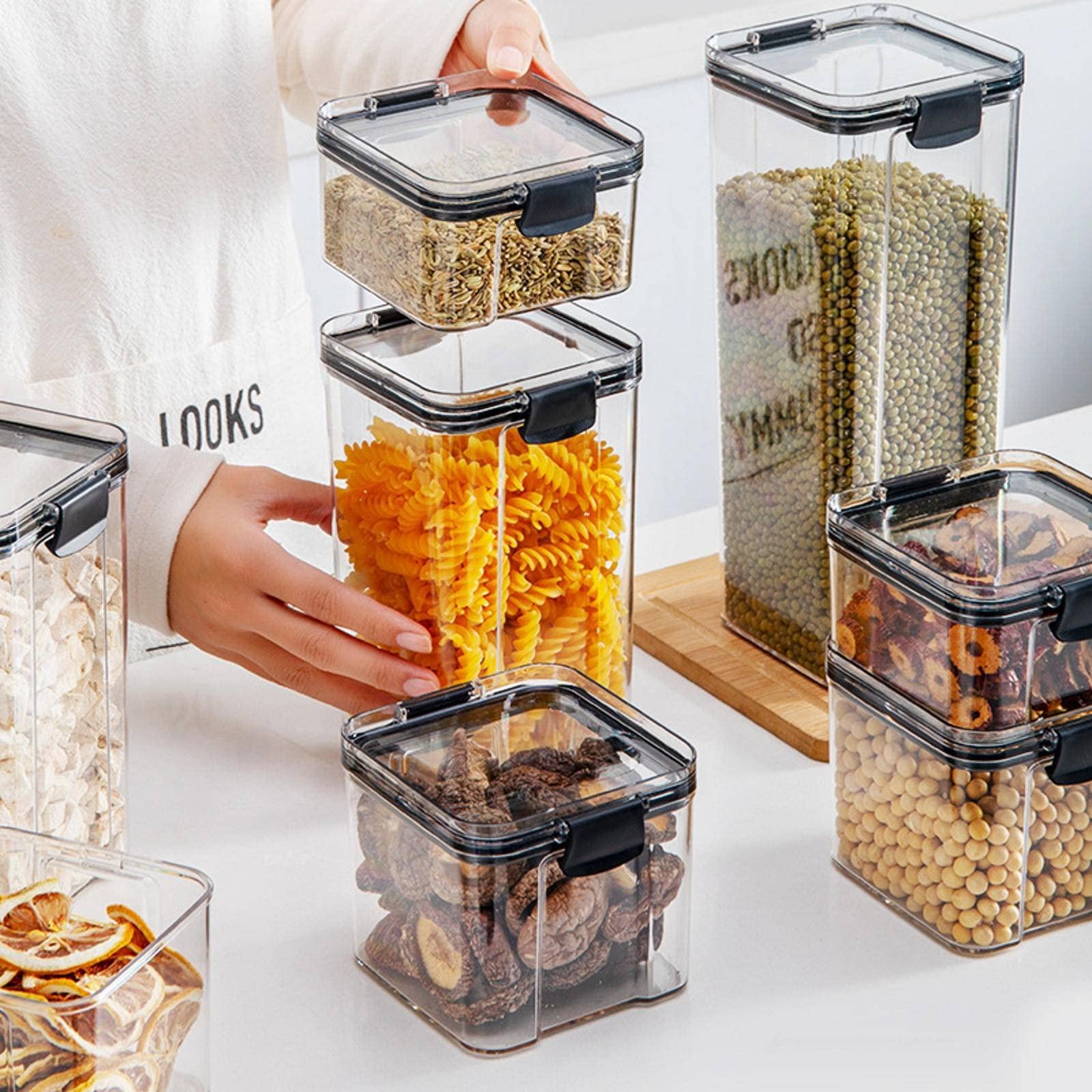 High Quality Kitchen Airtight Stackable Clear Plastic Food Storage Container With Lids Food Storage Boxes