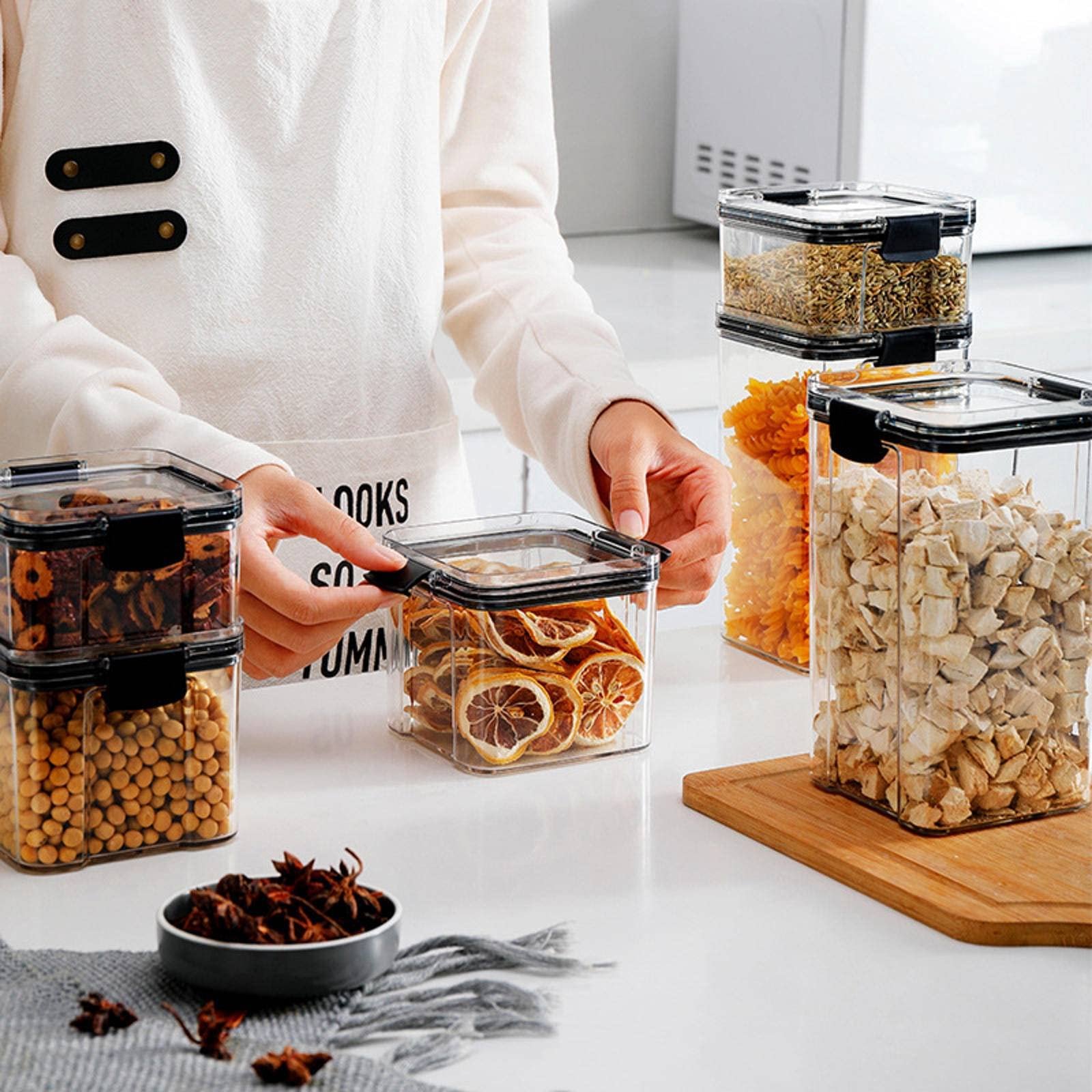 High Quality Kitchen Airtight Stackable Clear Plastic Food Storage Container With Lids Food Storage Boxes