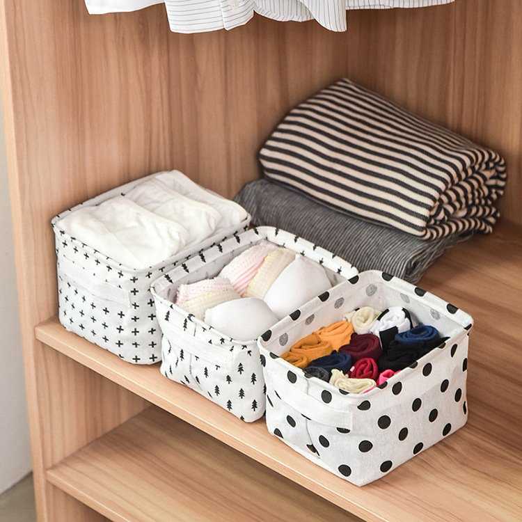 Foldable Nordic Collapsible Desk Cloth Cube Folding Sundries Storage Boxes Bin Foldable Organizer Box