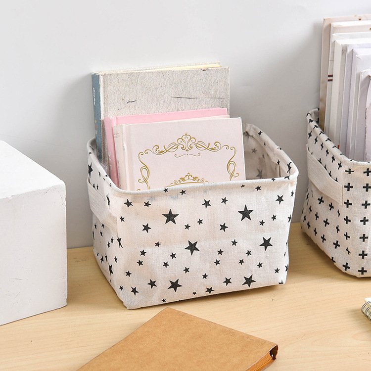 Foldable Nordic Collapsible Desk Cloth Cube Folding Sundries Storage Boxes Bin Foldable Organizer Box