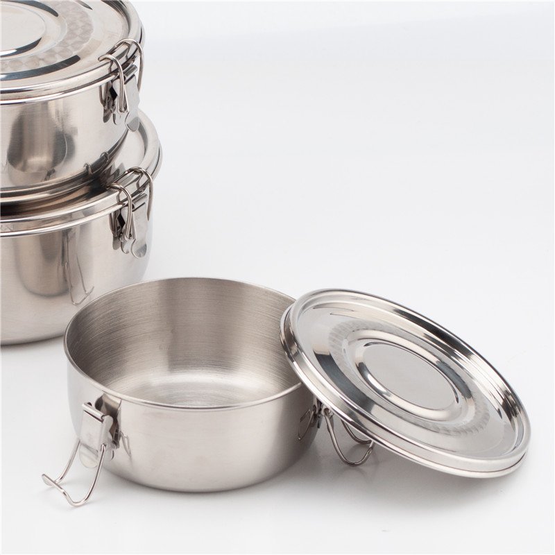 Round 304 stainless steel lunch box stainless steel lunch box bento 3 tier stainless steel lunch box Food Storage Container