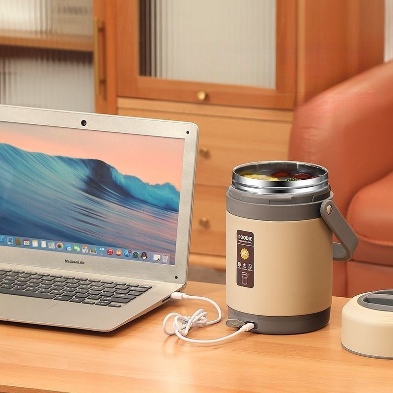 USB Electric Heating Lunch Box Stainless Steel Food Warmer Bento Lunchbox Hot Food Container Thermal Boxes for Office School