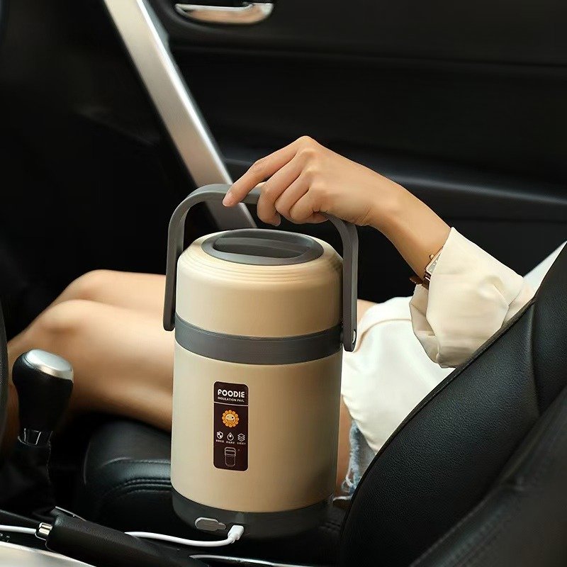 USB Electric Heating Lunch Box Stainless Steel Food Warmer Bento Lunchbox Hot Food Container Thermal Boxes for Office School
