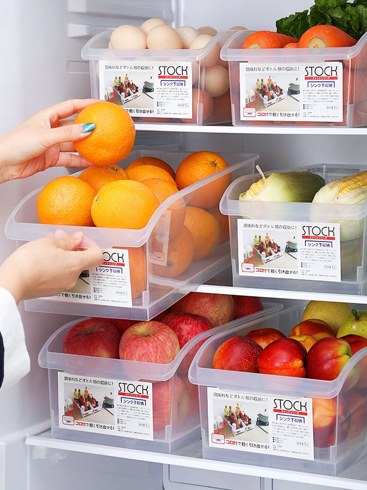 2024 Hot Selling Food Storage Box Refrigerator Kitchen Plastic Storage Transparent Food Container