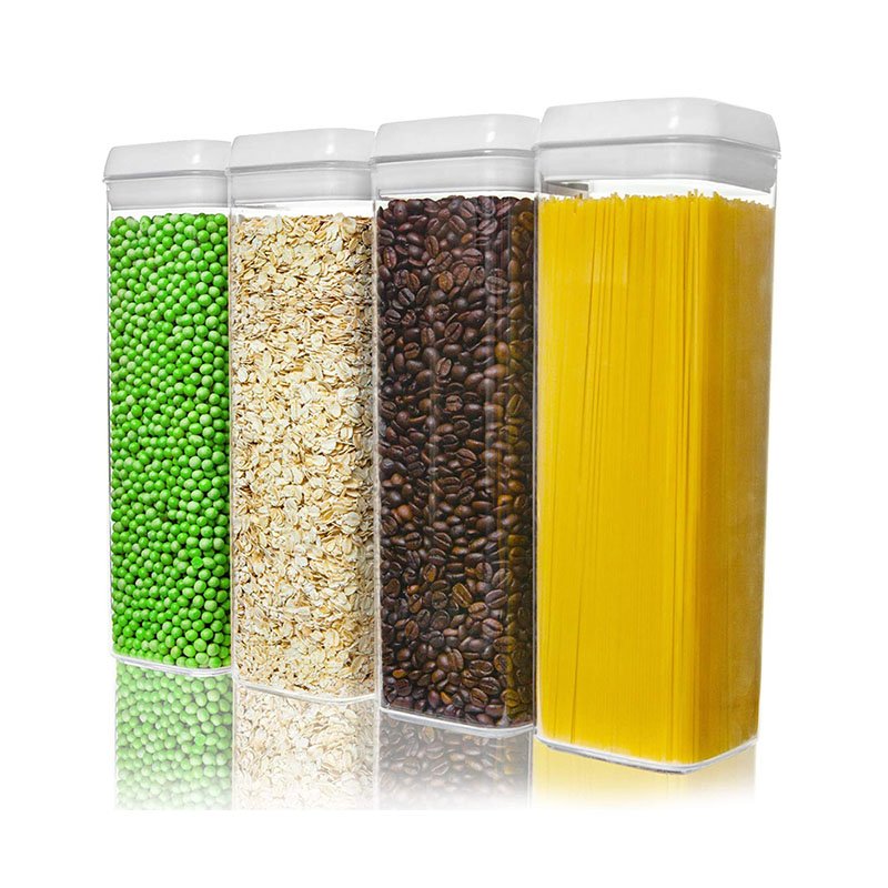 Set of 4 BPA-Free airtight food storage container food storage canister airtight candy pasta container spaghetti cereal storage