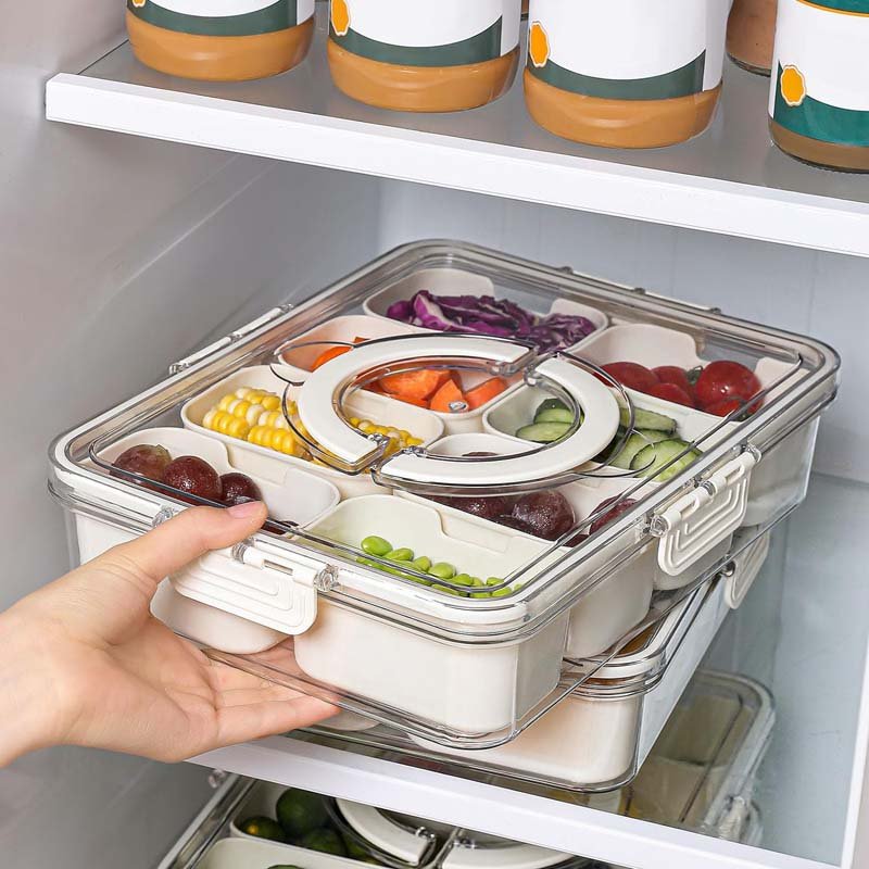 8 Compartment Removable Snackle Box Charcuterie Container Food Storage Delicatessen Container Serving Tray Veggie Tray