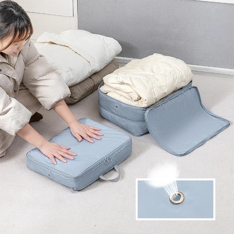 Compression Packing Cube Wardrobe Drawer Puffer Jacket Storage Foldable Luggage Suitcase Organizer Compressed Travel Clothes Bag