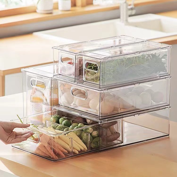 Kitchen Cabinet Organizer Bins BPA Free Vegetable Fruit Keeping Fresh Food Storage Box Container Set for Food Storage