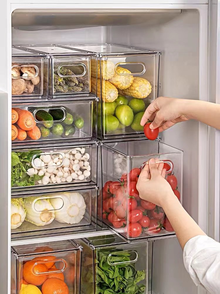 Kitchen Cabinet Organizer Bins BPA Free Vegetable Fruit Keeping Fresh Food Storage Box Container Set for Food Storage