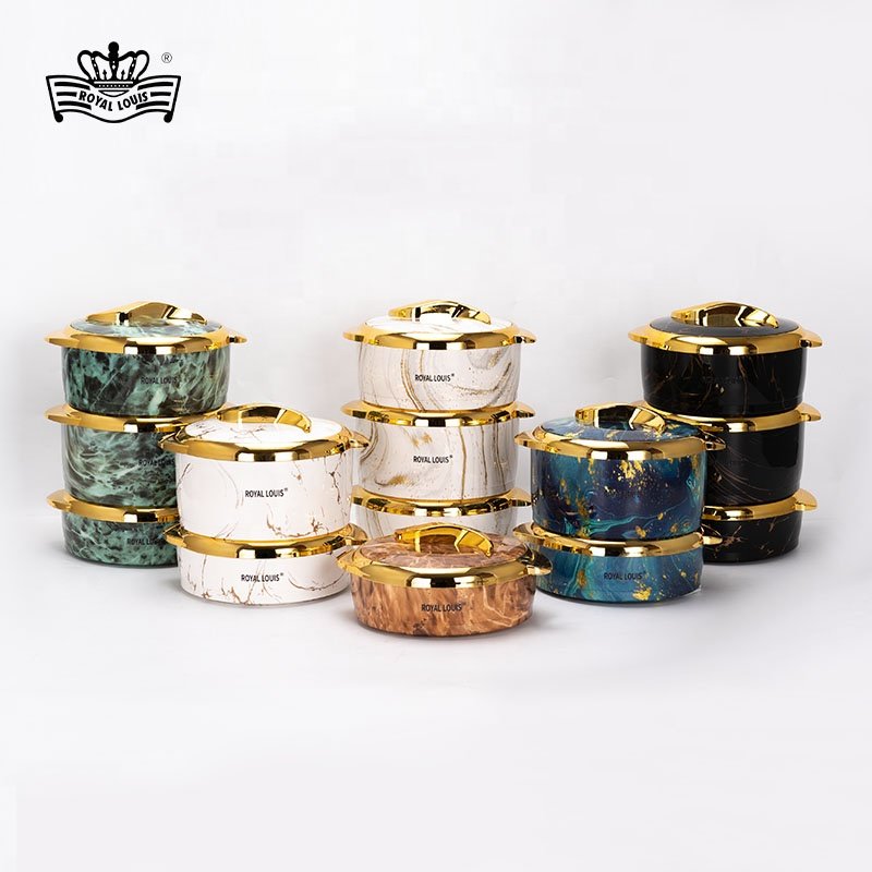 3 pcs Stainless steel heat preservation pot double layer thermal cooker luxury food warmer pot set food storage and container