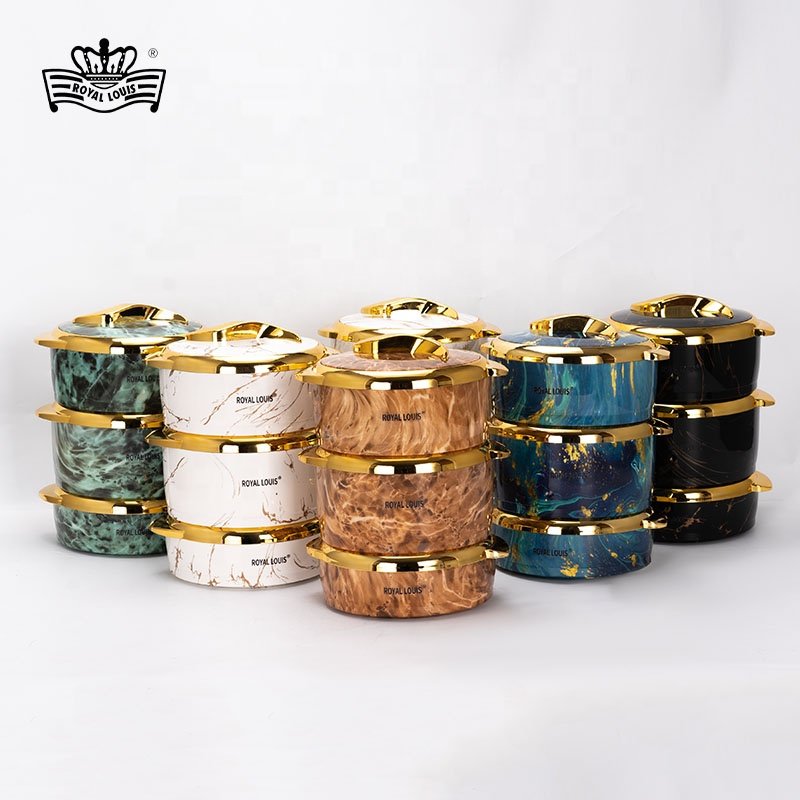 3 pcs Stainless steel heat preservation pot double layer thermal cooker luxury food warmer pot set food storage and container