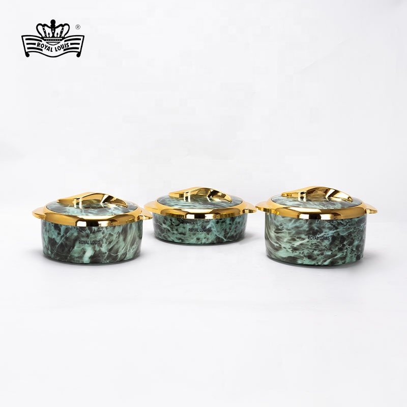 3 pcs Stainless steel heat preservation pot double layer thermal cooker luxury food warmer pot set food storage and container