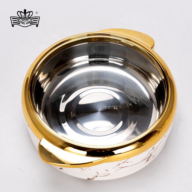 3 pcs Stainless steel heat preservation pot double layer thermal cooker luxury food warmer pot set food storage and container