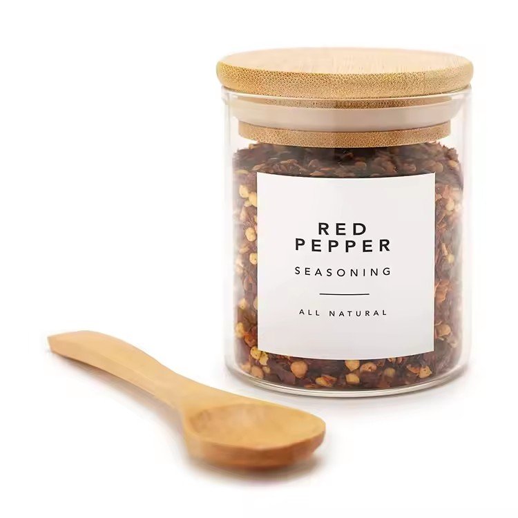 custom square borosilicate glass storage jars baby airtight food storage containers with wooden lids for kitchen organization