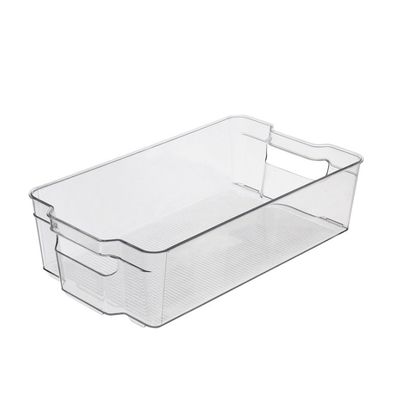 Plastic Transparent Kitchen Container Pantry Cabinet Organizing Bins with Handles Organizer Refrigerator Food Storage