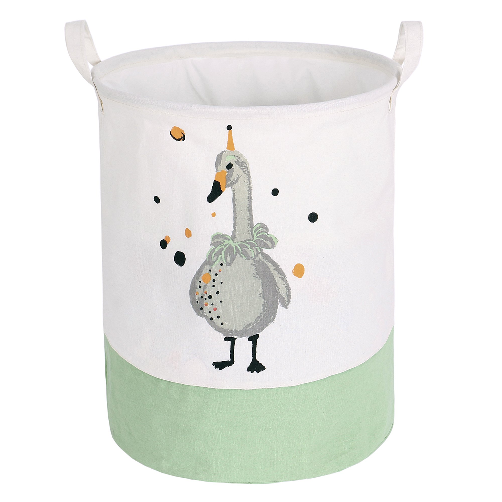 Hot selling storage box waterproof canvas cartoon print stackable storage box with rope toy storage basket