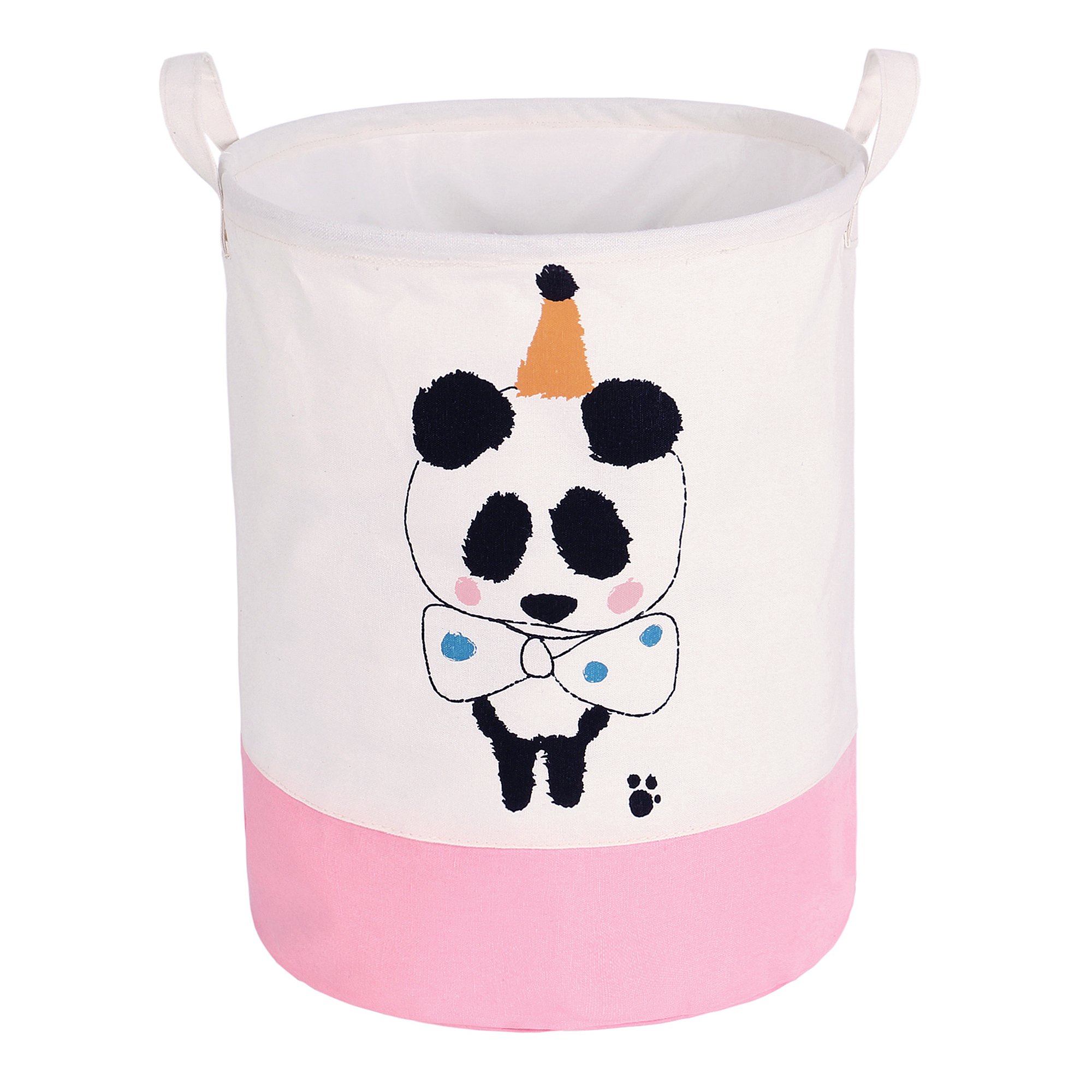Hot selling storage box waterproof canvas cartoon print stackable storage box with rope toy storage basket