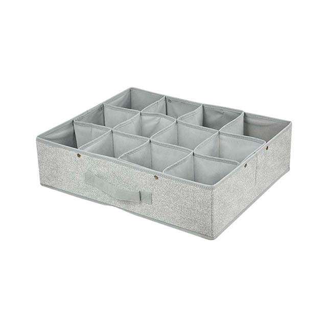 Tenice Sock Underwear Organizer Foldable Cabinet Closet Storage Drawer with Handle Dividers,12 Cell Nonwoven Fabric Clothing