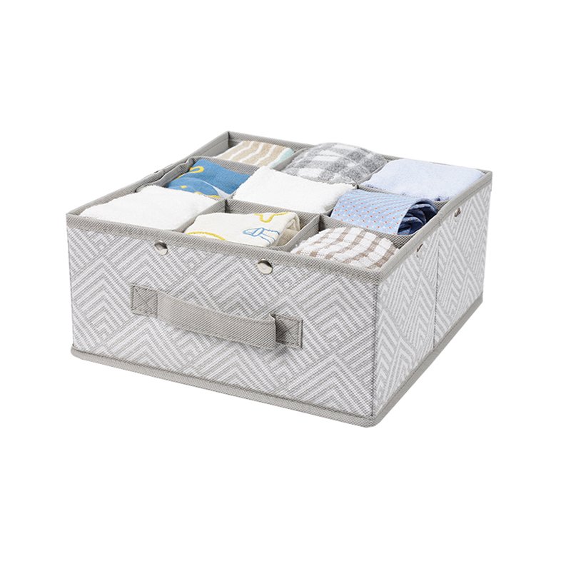 Tenice Sock Underwear Organizer Foldable Cabinet Closet Storage Drawer with Handle Dividers,12 Cell Nonwoven Fabric Clothing