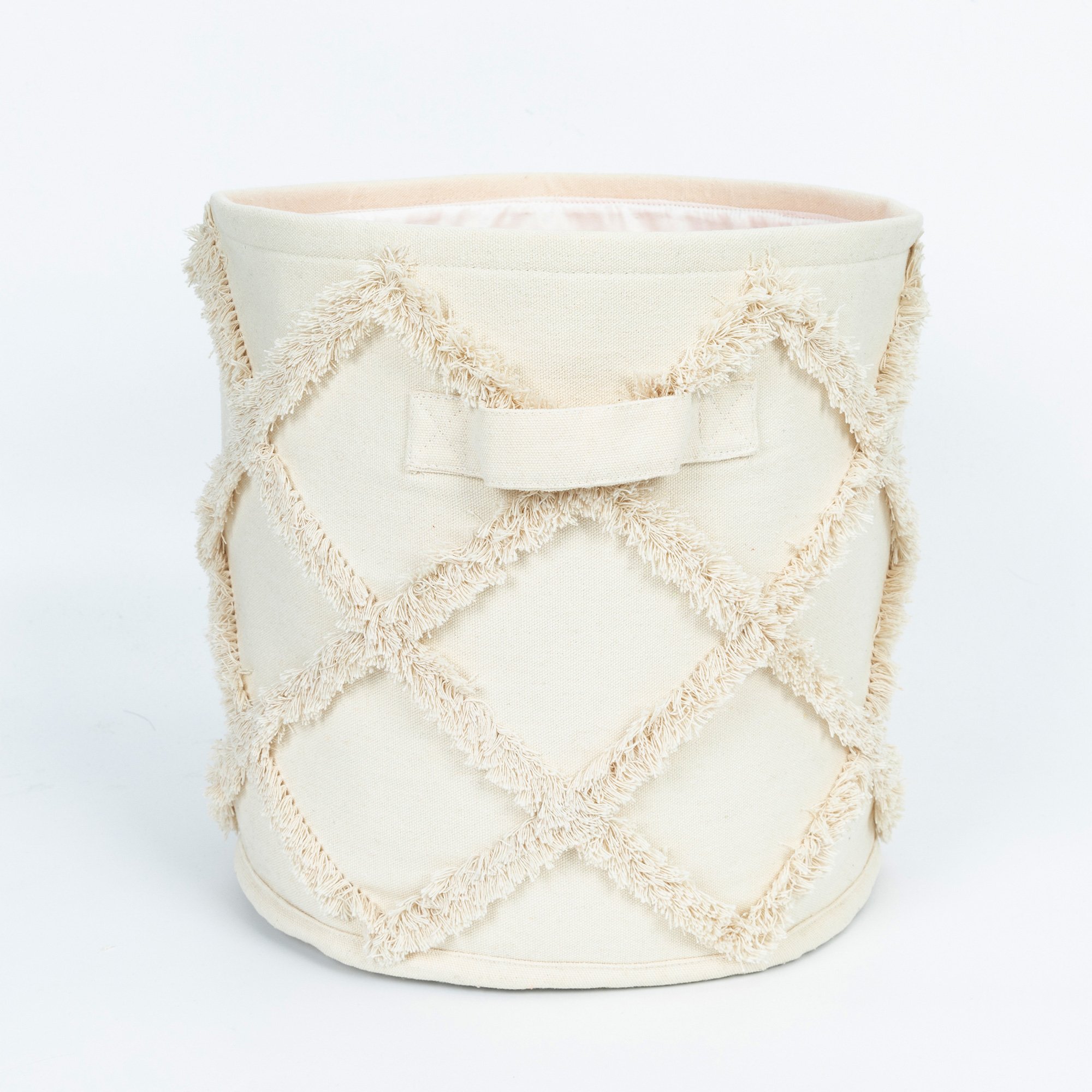 Nordic style collapsible tufted storage bucket bin canvas fabric household dirty clothes storage baskets
