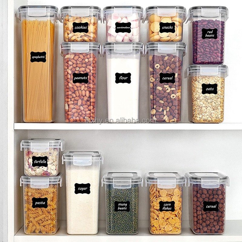 16 Pcs Set Airtight Bpa-free Fridge Pantry Organizers Sealed Food Storage Containers Keep Food Dry and Fresh