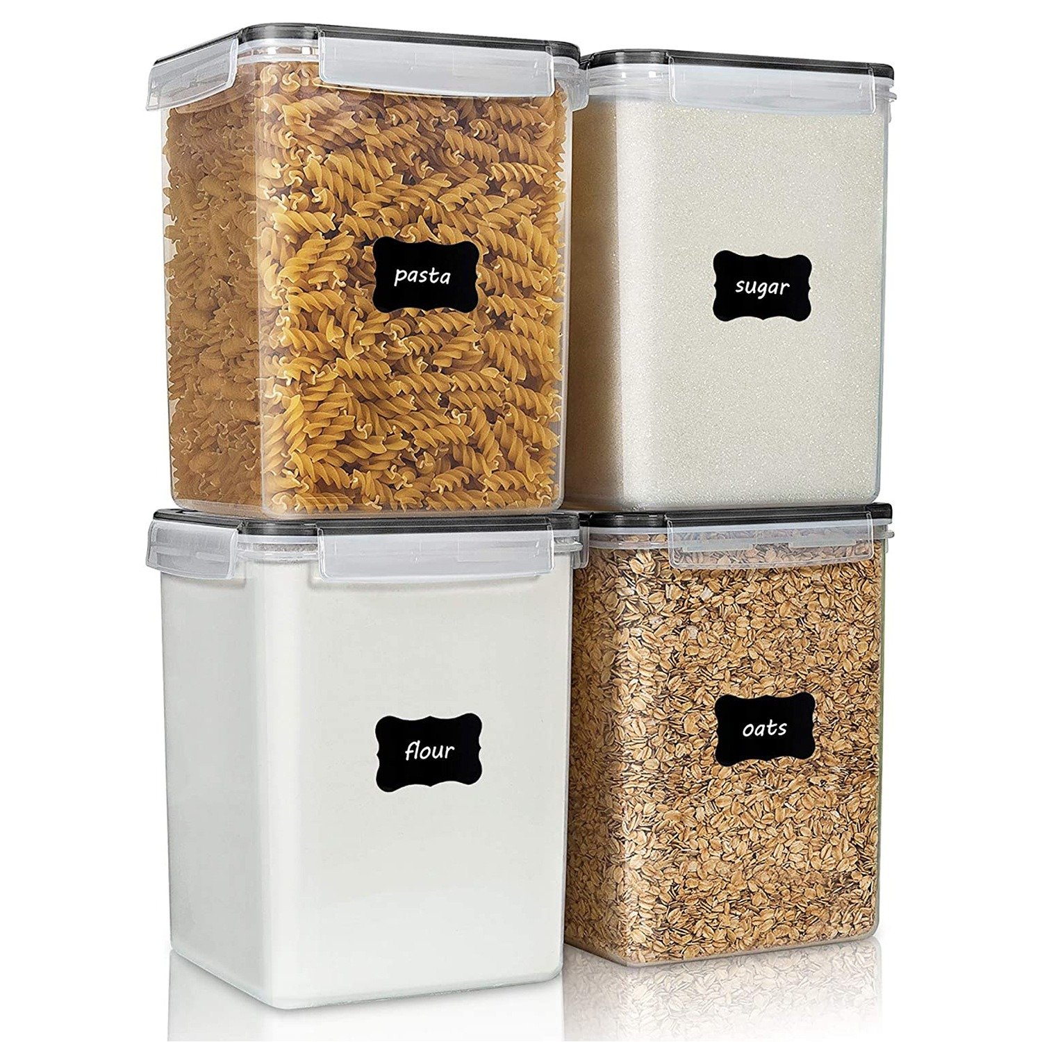 16 Pcs Set Airtight Bpa-free Fridge Pantry Organizers Sealed Food Storage Containers Keep Food Dry and Fresh