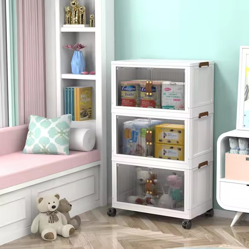 Wholesale multifunctional large capacity plastic wardrobes folding storage boxes cabinets baby wardrobes children's cabinets