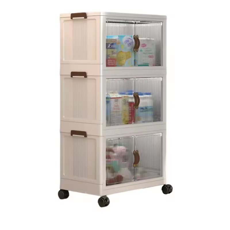Wholesale multifunctional large capacity plastic wardrobes folding storage boxes cabinets baby wardrobes children's cabinets