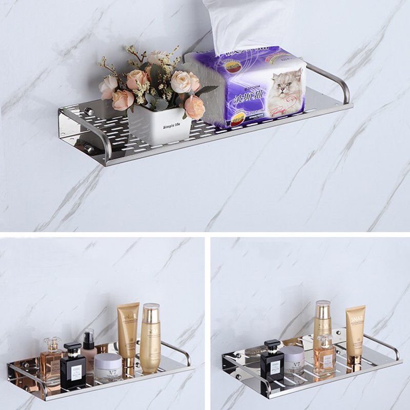 Stainless steel kitchen wall shelf finishing storage rack kitchen living room rack wall hanging spice rack storage box