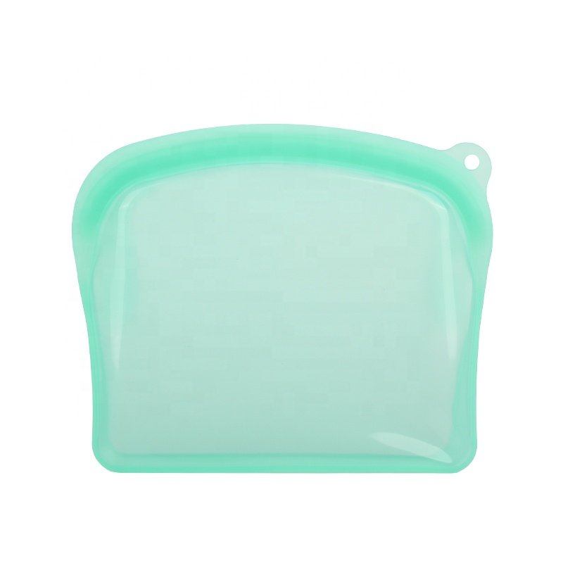 Custom Print Microwavable Stand Up Reusable Freezer Fresh-keeping Collapsible Folding Zipper Silicone Food Bag For Snack Storage