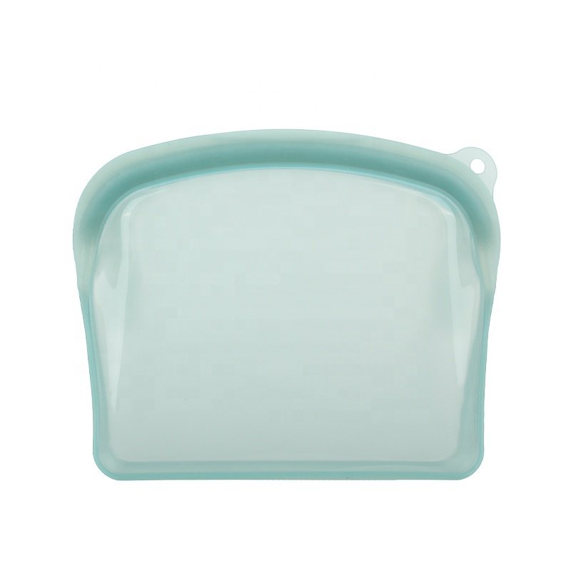 Custom Print Microwavable Stand Up Reusable Freezer Fresh-keeping Collapsible Folding Zipper Silicone Food Bag For Snack Storage