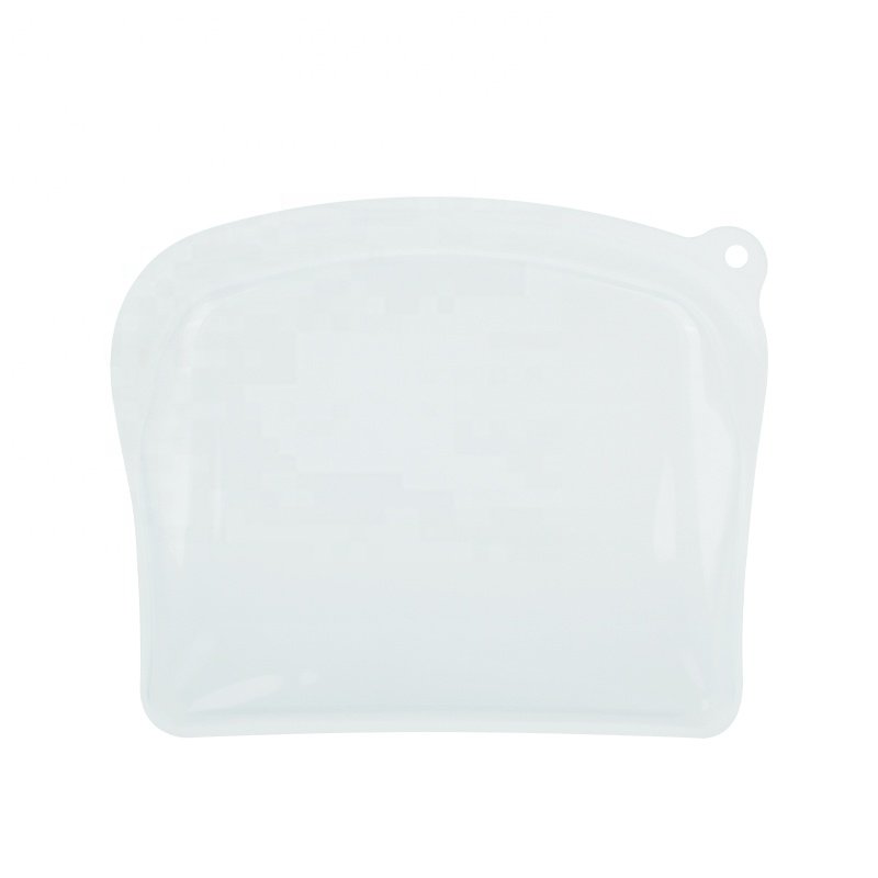 Custom Print Microwavable Stand Up Reusable Freezer Fresh-keeping Collapsible Folding Zipper Silicone Food Bag For Snack Storage
